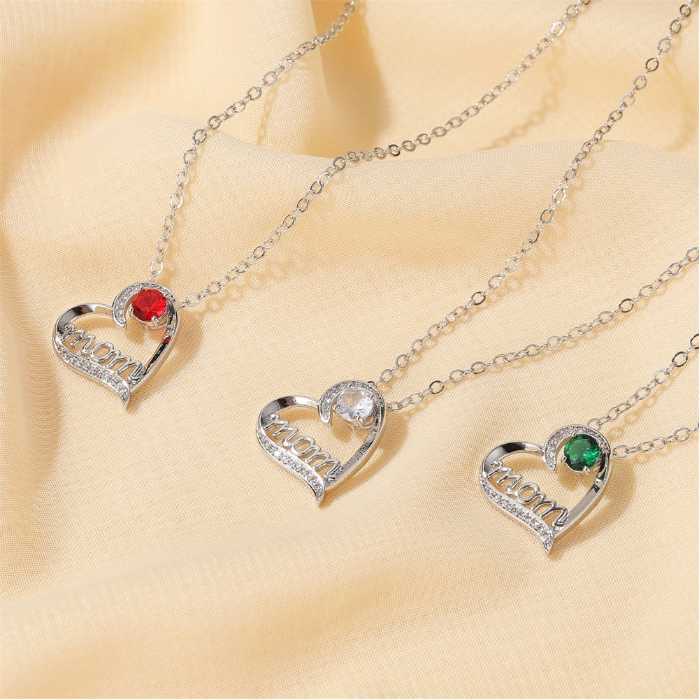 Wholesale Mother's Day Gift Love Letter Heart-shaped Mom Necklace